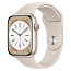 Умные часы Apple Watch 8 45 мм с силиконовым ремешком M/L алюминиевые сияющая звезда