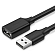 Кабель-удлинитель USB 2.0 (папа - мама) длина 0,5 м Ugreen US103 черный