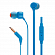 Наушники JBL T110 вакуумные с микрофоном и плоским проводом синие