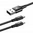 Кабель USB - MicroUSB, Type-C 1,2 м 3A плетеный Baseus Rapid черный