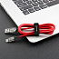 Кабель Type-C - USB 2.0 для зарядки 1 м 3А плетеный Baseus X-Type (быстрая зарядка QC 3.0) красный