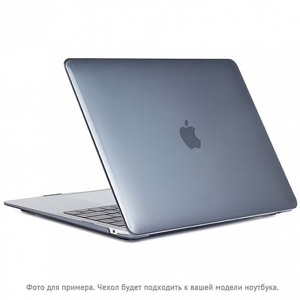 Чехол для Apple MacBook Air 13 (2018-2019) A1932, (2020) А2179, M1 (2020) A2337 пластиковый глянцевый DDC Crystal Shell черный
