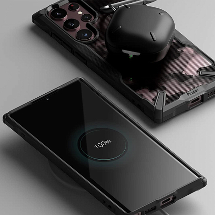 Чехол для Samsung Galaxy S22 Ultra гибридный Ringke Fusion X Design Camo черный