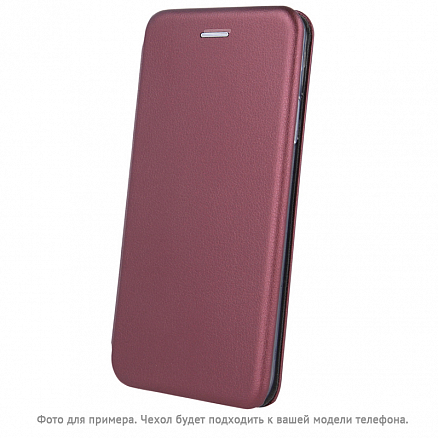 Чехол для Samsung Galaxy A22 кожаный - книжка GreenGo Smart Diva бордовый