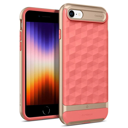 Чехол для iPhone 7, 8, SE 2020, SE 2022 гибридный Spigen Caseology Parallax розовый