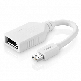Переходник Mini DisplayPort - DisplayPort (папа - мама) Ugreen 10445 белый 