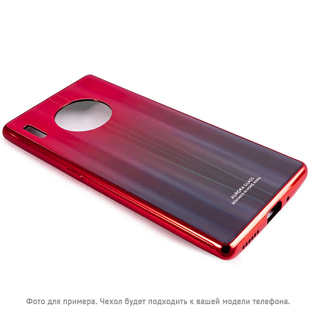 Чехол для Huawei P30 пластиковый CASE Aurora красно-синий