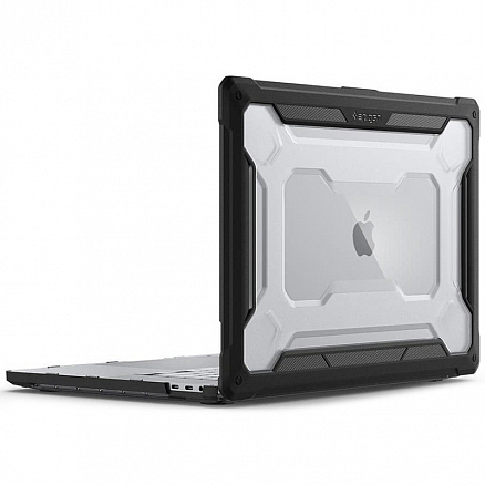  Чехол для Apple MacBook Pro 16 Touch Bar A2141 гибридный Spigen Rugged Armor прозрачно-черный матовый