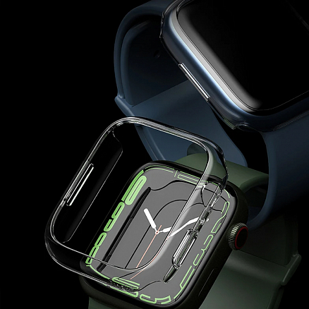 Чехол для Apple Watch 41 мм ультратонкий пластиковый Ringke Slim 2 шт. темно-синий матовый + прозрачный