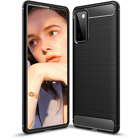Чехол для Samsung Galaxy S20 FE гелевый Hurtel Carbon черный