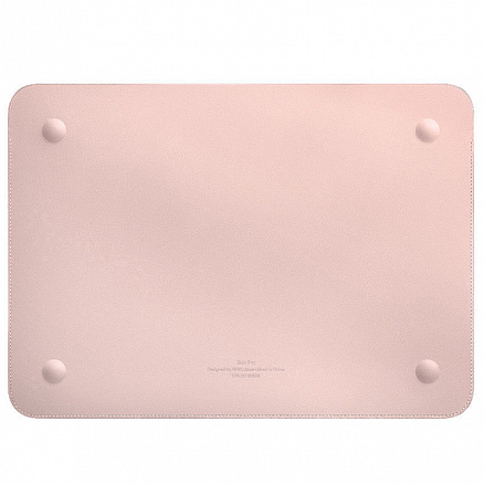 Чехол для Apple MacBook Pro 16 Touch Bar A2141 кожаный футляр WiWU Skin Pro II розовый
