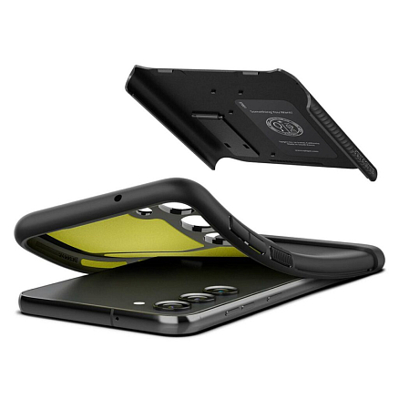 Чехол для Samsung Galaxy S23+ гибридный с подставкой Spigen Slim Armor черный