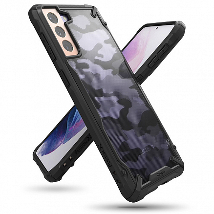 Чехол для Samsung Galaxy S21+ гибридный Ringke Fusion X Design Camo черный