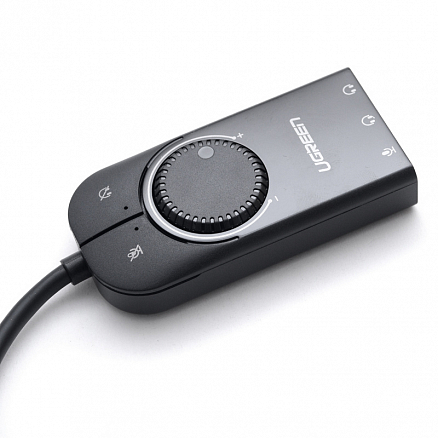 Внешняя звуковая карта USB 2.0 с управлением Ugreen CM129 черная