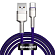 Кабель Type-C - USB 2.0 для зарядки 1 м 3А плетеный Baseus Cafule (быстрая зарядка QC 3.0) фиолетовый