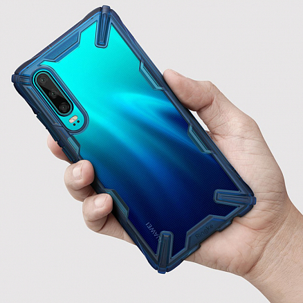 Чехол для Huawei P30 гибридный Ringke Fusion X синий