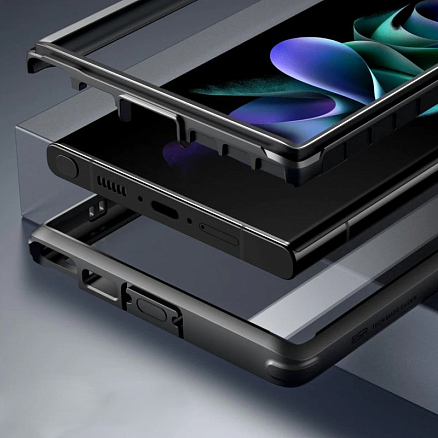 Чехол для Samsung Galaxy S23 Ultra гибридный с подставкой ESR Shock Armor прозрачно-черный