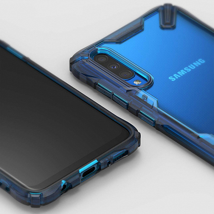 Чехол для Samsung Galaxy A30s, A50, A50s гибридный Ringke Fusion X синий