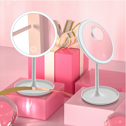 Зеркало для макияжа с подсветкой настольное Nova TD-020 белое