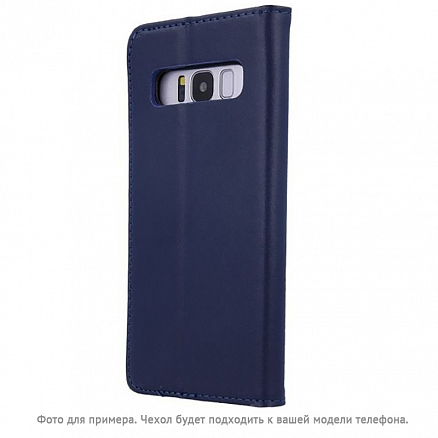 Чехол для Samsung Galaxy A02s из натуральной кожи - книжка GreenGo Smart Pro темно-синий