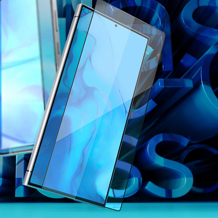 Защитное стекло для Samsung Galaxy S24 Ultra на весь экран противоударное VLP C-Glass 2.5D черное