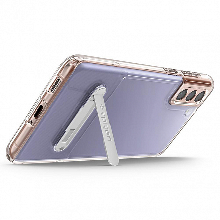 Чехол для Samsung Galaxy S21 гибридный с подставкой Spigen Slim Armor Essential S прозрачный