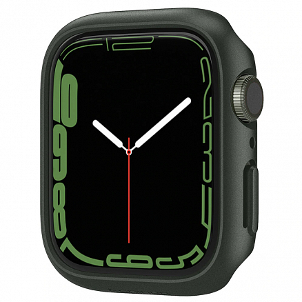 Чехол для Apple Watch 45 мм пластиковый тонкий Spigen Thin Fit хаки