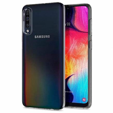 Чехол для Samsung Galaxy A30s, A50, A50s гелевый ультратонкий Spigen SGP Liquid Crystal прозрачный