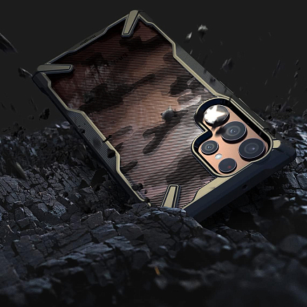 Чехол для Samsung Galaxy S22 Ultra гибридный Ringke Fusion X Design Camo черный
