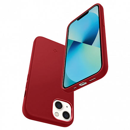 Чехол для iPhone 13 mini силиконовый Spigen Silicone Fit красный