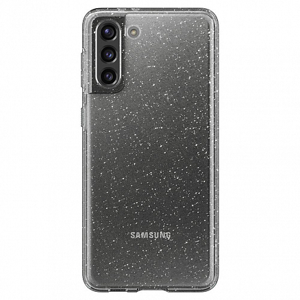 Чехол для Samsung Galaxy S21+ гелевый с блестками Spigen SGP Liquid Crystal Glitter прозрачный