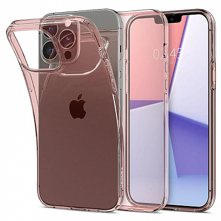 Чехол для iPhone 13 Pro Max гелевый Spigen Crystal Flex прозрачный розовый