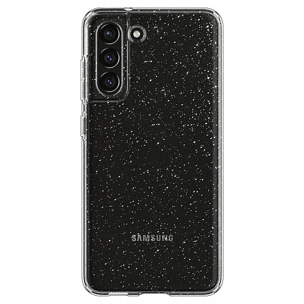 Чехол для Samsung Galaxy S21 FE гелевый с блестками Spigen Liquid Crystal прозрачный