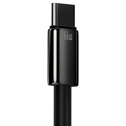 Кабель Type-C - USB 2.0 для зарядки 2 м 6А 66W Baseus Tungsten Gold (быстрая зарядка) черный