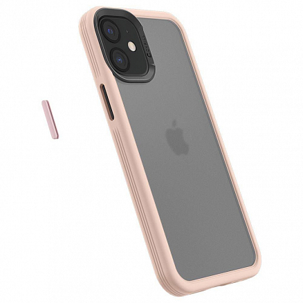 Чехол для iPhone 12 Mini гибридный Spigen Cyrill Color Brick прозрачно-розовый