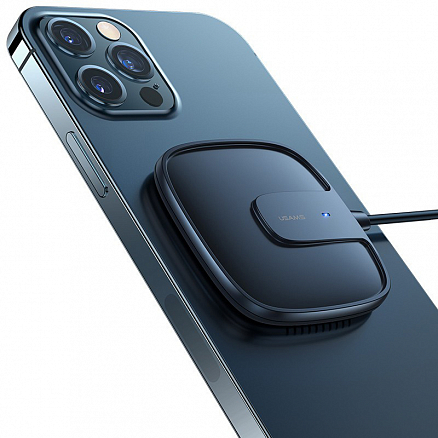 Беспроводная магнитная зарядка MagSafe для iPhone 15W Usams US-CD159 W1 черная