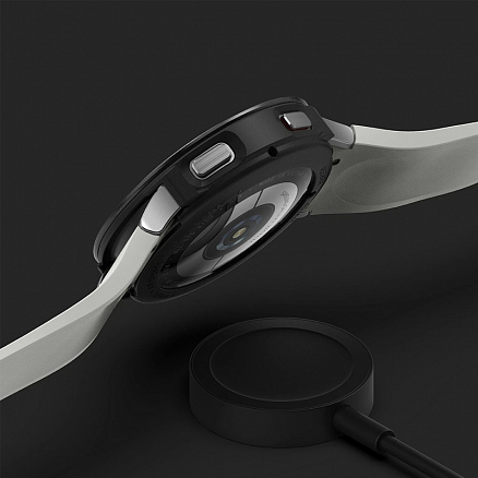 Чехол для Samsung Galaxy Watch 4 40 мм гелевый с металлической рамкой Ringke Air черный