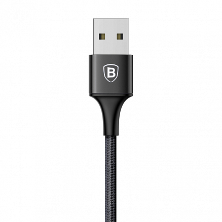 Кабель USB - MicroUSB, Type-C 1,2 м 3A плетеный Baseus Rapid черный