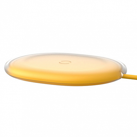 Беспроводная зарядка для телефона 15W Baseus Jelly (быстрая зарядка) желтая