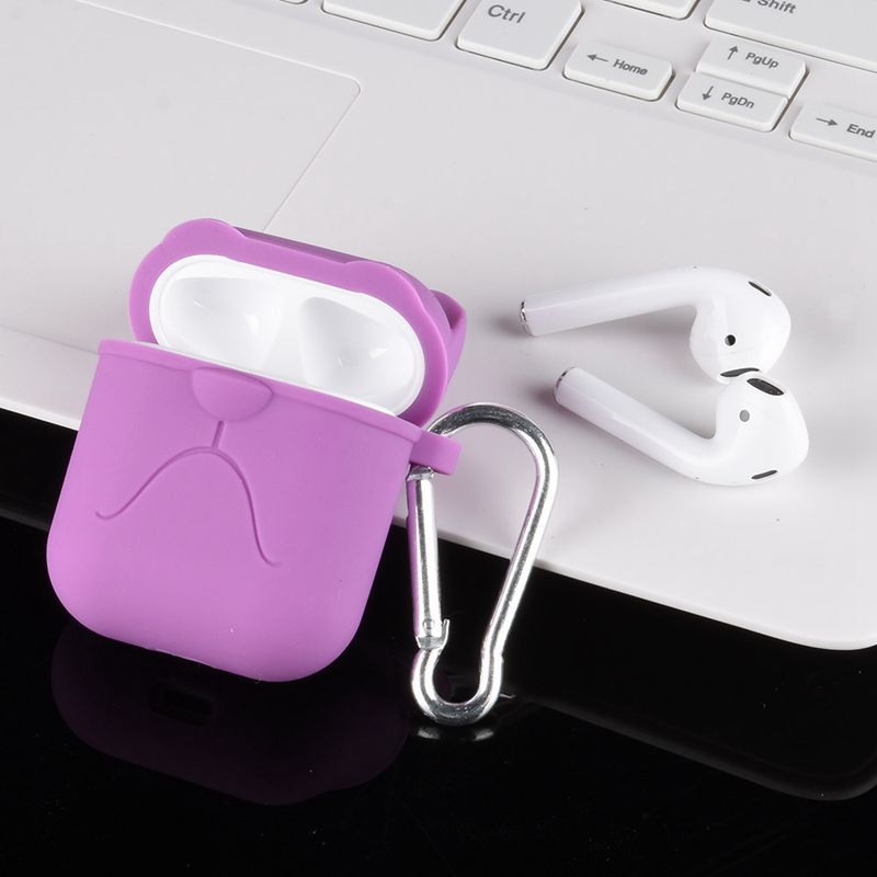 

Чехол для наушников AirPods силиконовый Nova Grumpy Сat фиолетовый