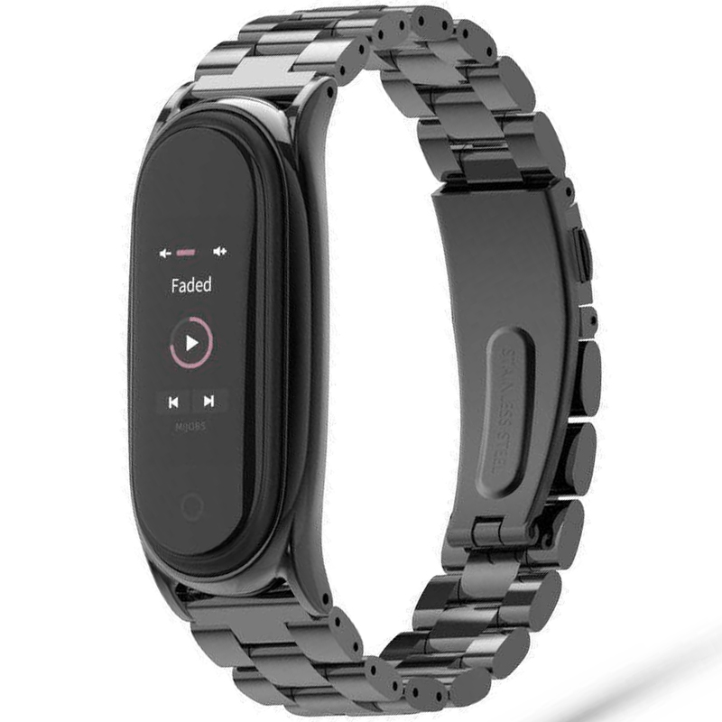 

Сменный браслет для Xiaomi Mi Smart Band 5, 6 металлический Tech-Protect Stainless черный