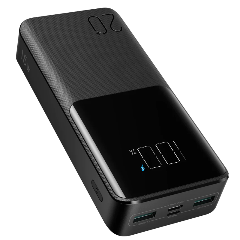 Внешний аккумулятор Joyroom JR-T014 20000мАч (2хUSB, Type-C, MicroUSB, ток 3А, быстрая зарядка QC 3.0, PD, 15Вт) черный