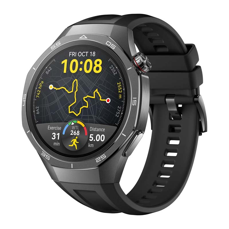 Умные часы Huawei Watch GT 5 Pro 46 мм с силиконовым ремешком черные