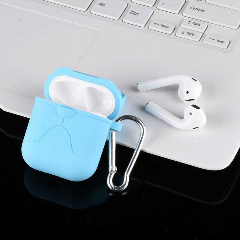 

Чехол для наушников AirPods силиконовый Nova Grumpy Сat голубой