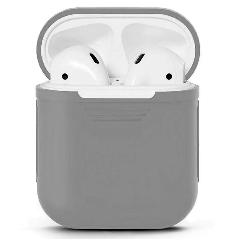 

Чехол для наушников AirPods силиконовый серый