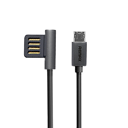 

Кабель USB - MicroUSB для зарядки 1 м 2.1A с угловым USB Remax Emperor черный