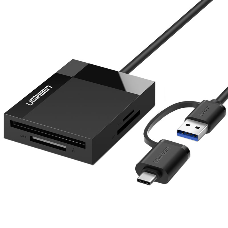 

Картридер USB 3.0, Type-C универсальный Ugreen CR125 черный