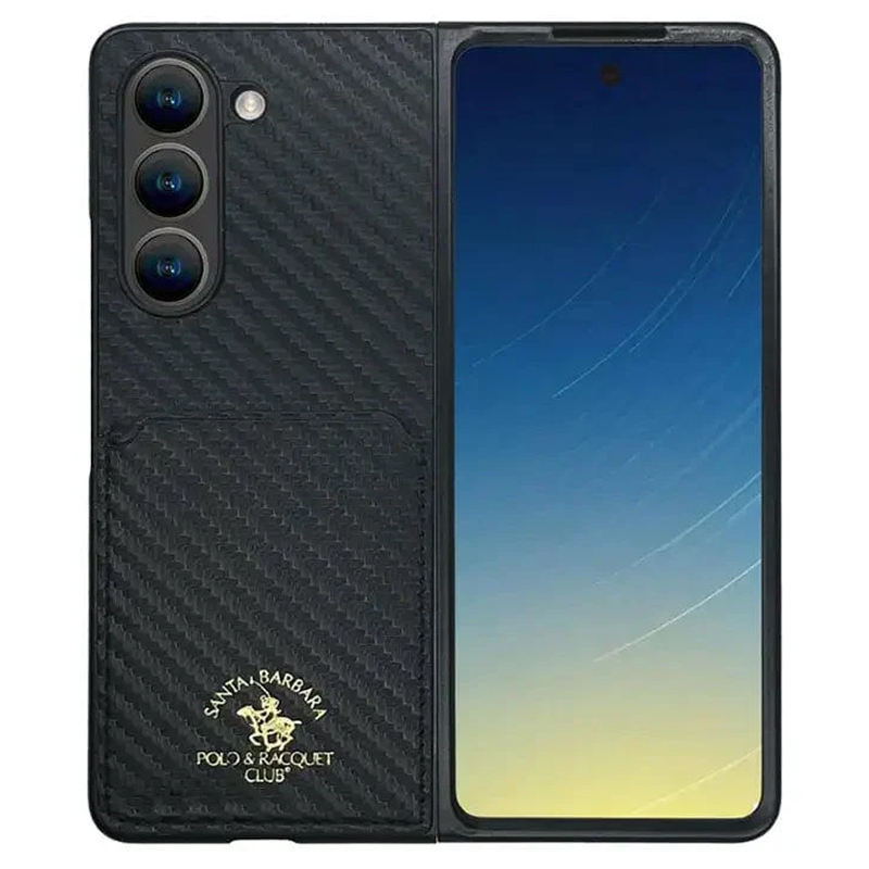 Чехол для Samsung Galaxy Z Fold 5 гибридный с карманом для карт Santa Barbara Polo & Racquet Club Kent черный