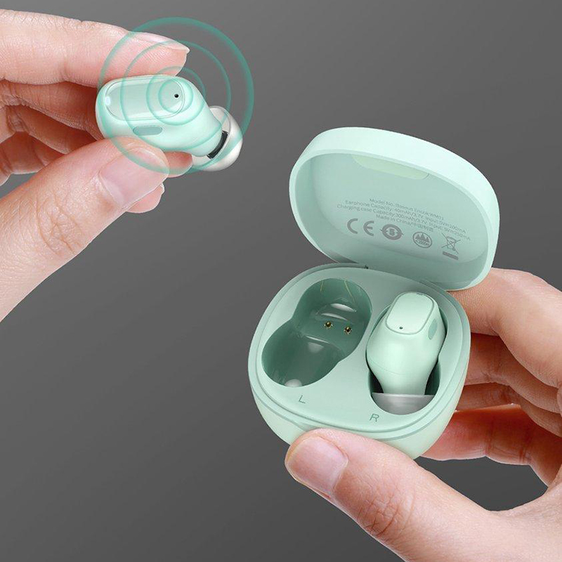 Наушники TWS беспроводные Bluetooth Baseus Encok WM01 вакуумные с микрофоном зеленые