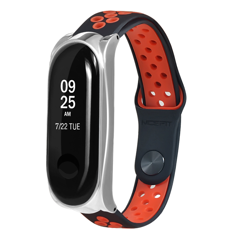 

Сменный браслет для Xiaomi Mi Band 3 силиконовый Nova Steel Nike черно-красный